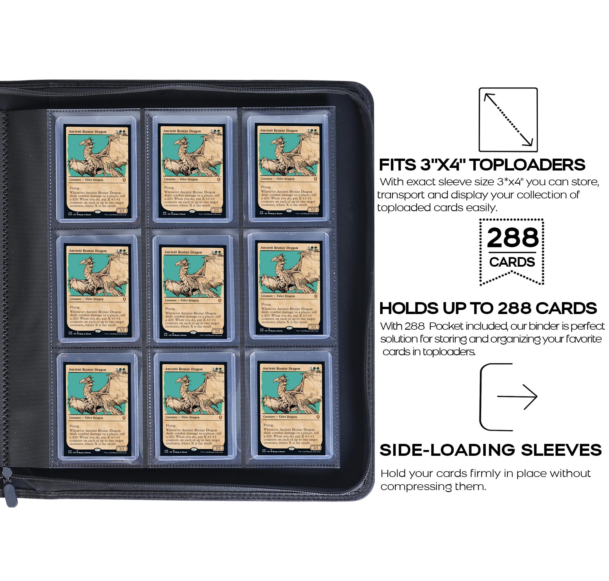 D DACCKIT binder pocket layout supports organized card storage