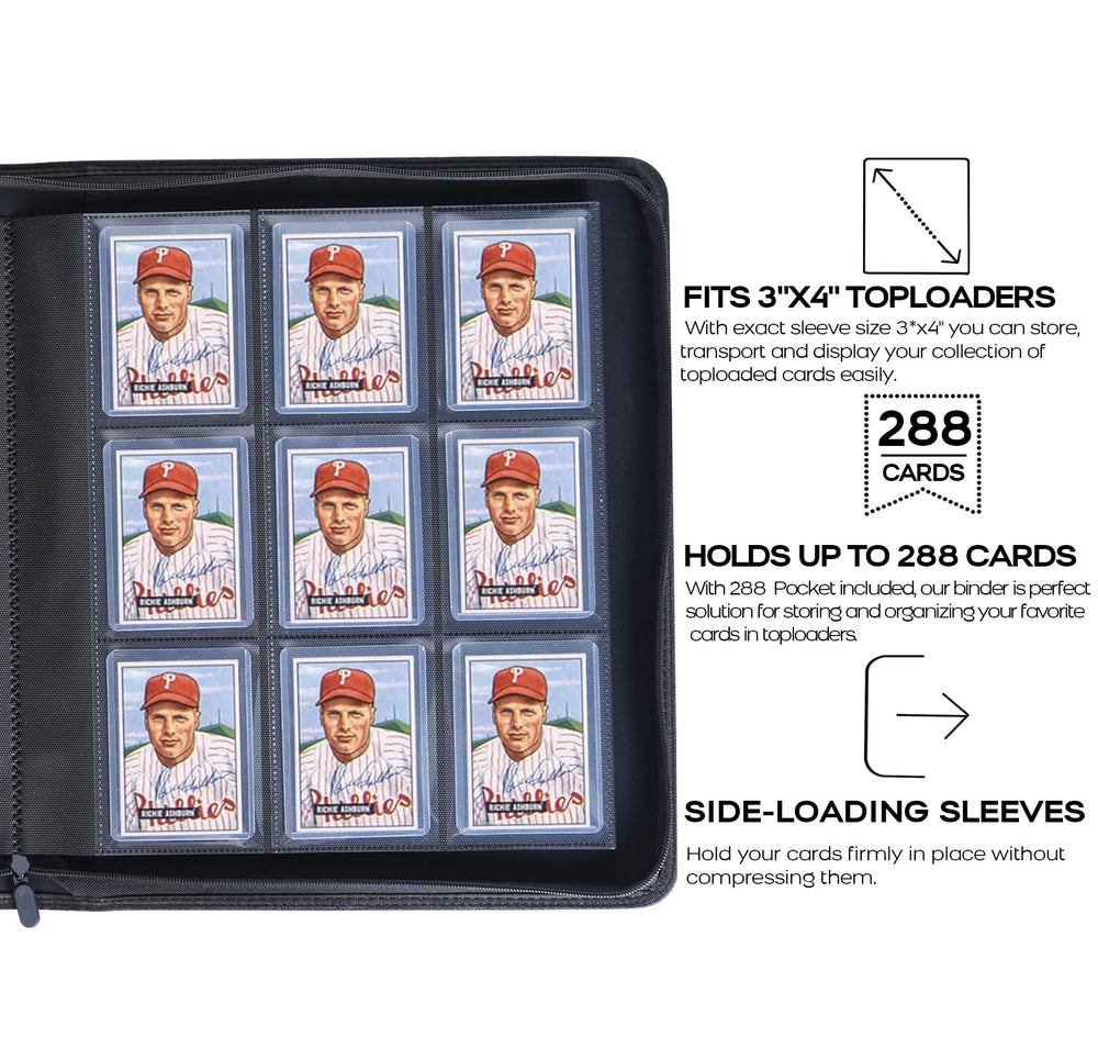 D DACCKIT Toploader Binder pocket layout enables safe card visibility and rapid sorting.