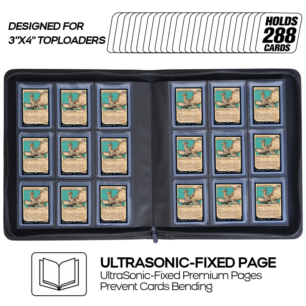 D DACCKIT binder zipper closeup shows secure card protection