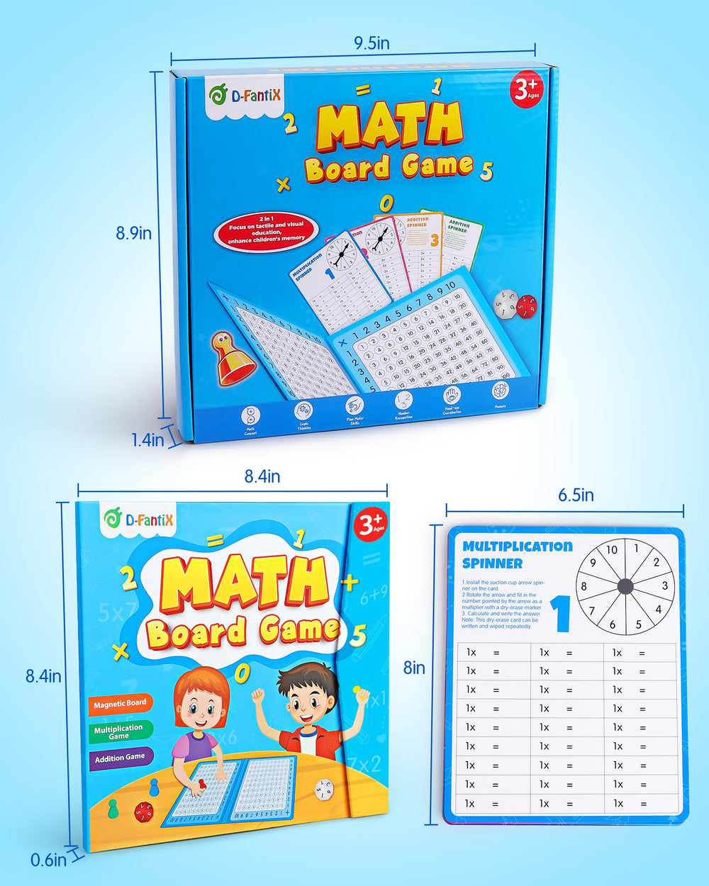 D-FantiX double-sided cards enable versatile math drills