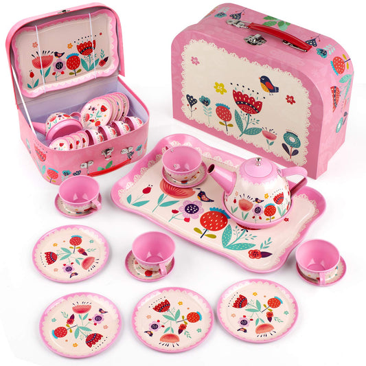D-FantiX teapot pink for imaginative play and pretend tea time