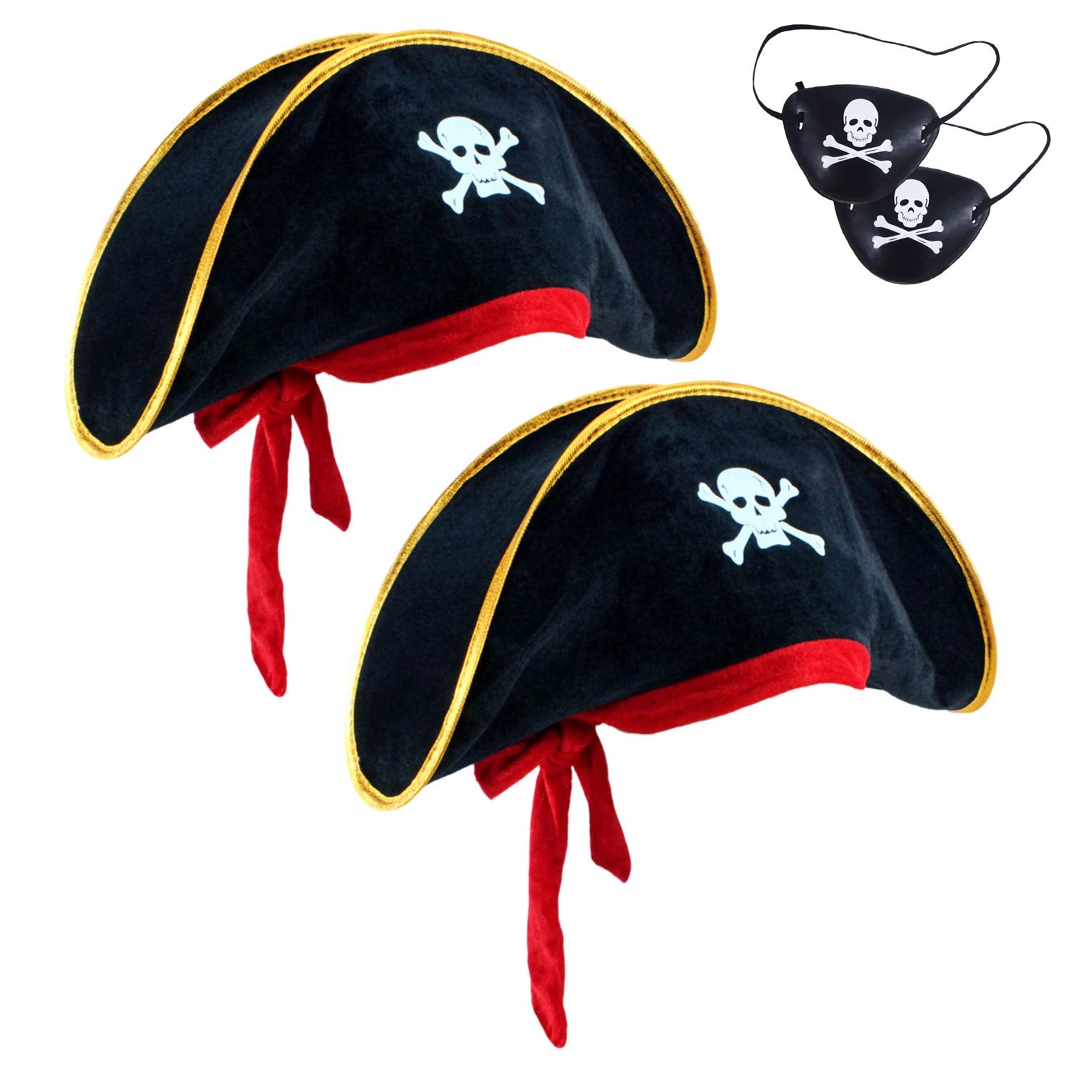 D-Fokes pirate hat skull print front view for a bold party look