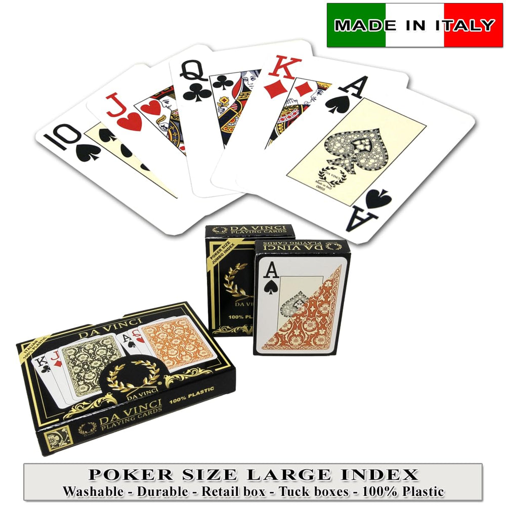 Da Vinci Venezia plastic cards in a washable, durable design for long-lasting gameplay
