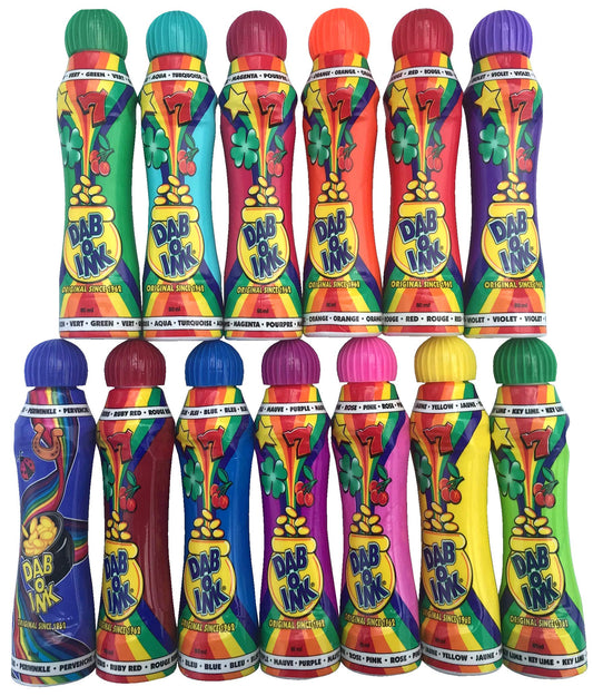 Dab-O-Ink 3oz bingo dauber in mixed colors for vibrant bingo games and crafts