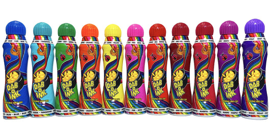 Dab-O-Ink bingo daubers in mixed colors for clear game card marks.