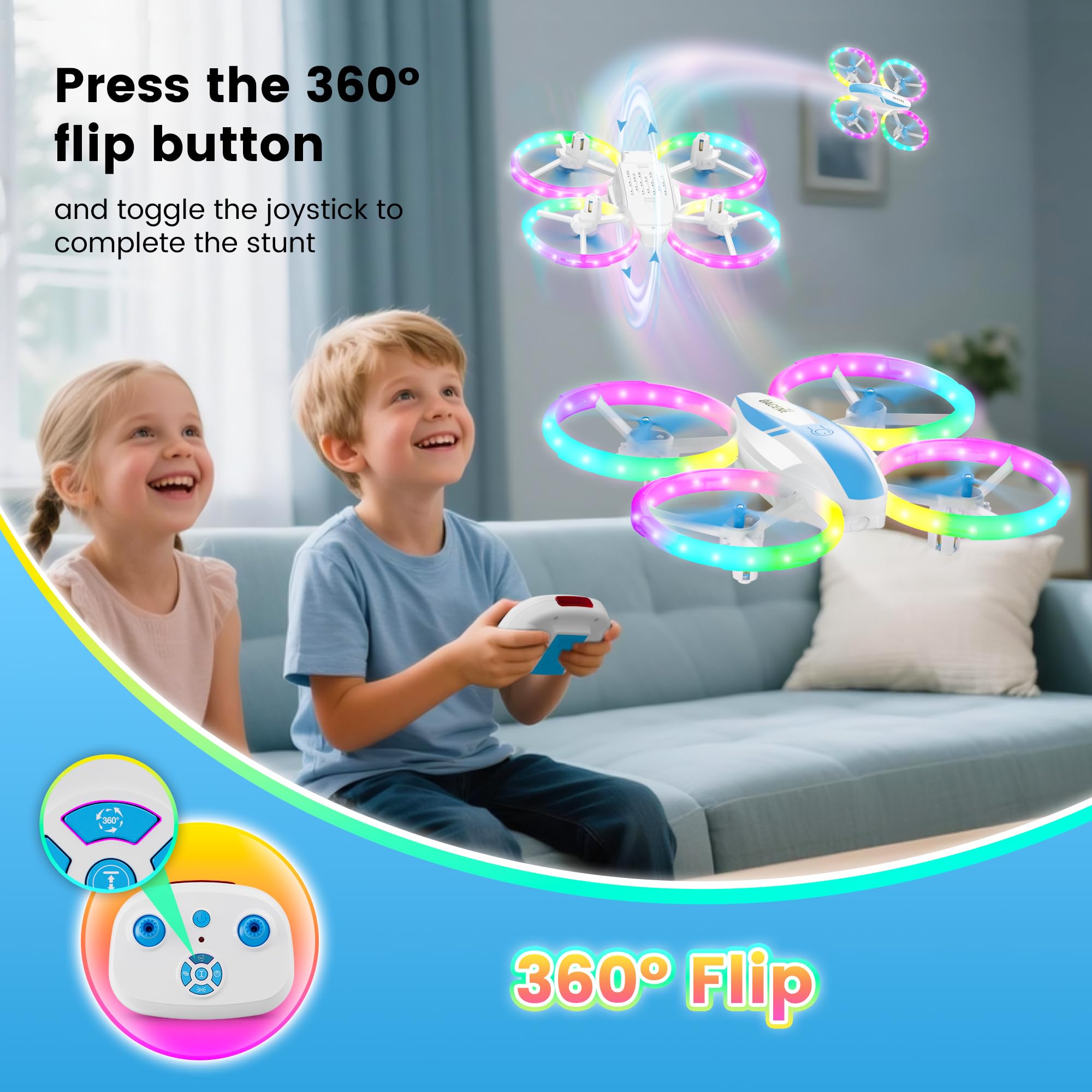 Dacene mini drone propeller protection keeps little fingers safe during learning.