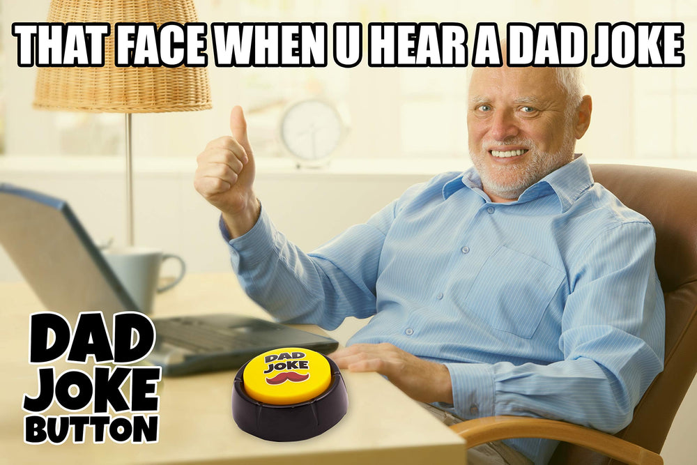 A family enjoying laughs from the Dad Joke Button.