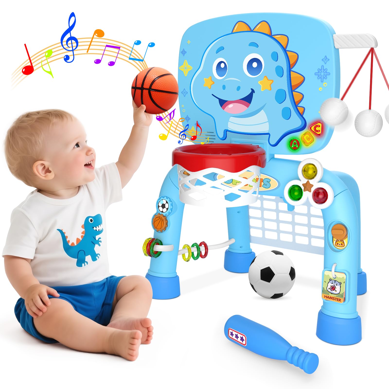 DADAPALS Toddler Sports Center basketball hoop for active, safe play