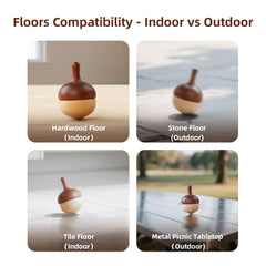 DadCarved acorn-design top close-up shows two-tone finish appealing to kids.