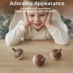 DadCarved wooden spinning top medium ideal for focused, calm play.