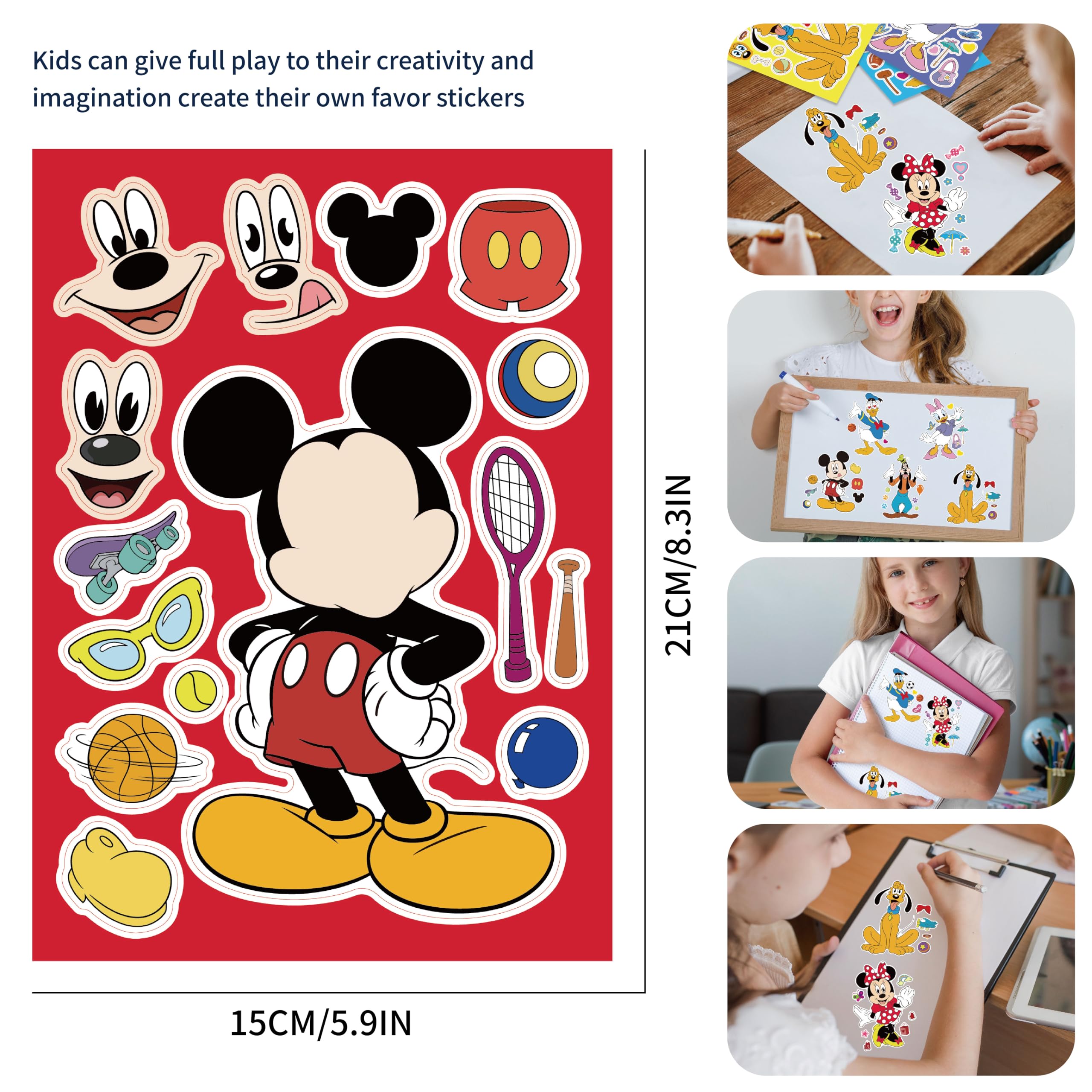DaeSichi Make-a-face stickers assortment with waterproof finish for crafts.