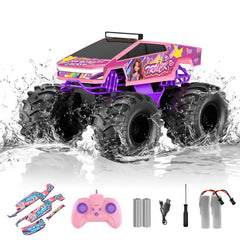 Dafotil Amphibious RC Car pink monster truck for outdoor play