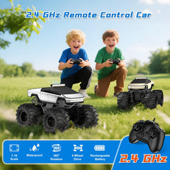 Dafotil RC Monster Truck off-road view highlights 4WD traction and splash-proof electronics.
