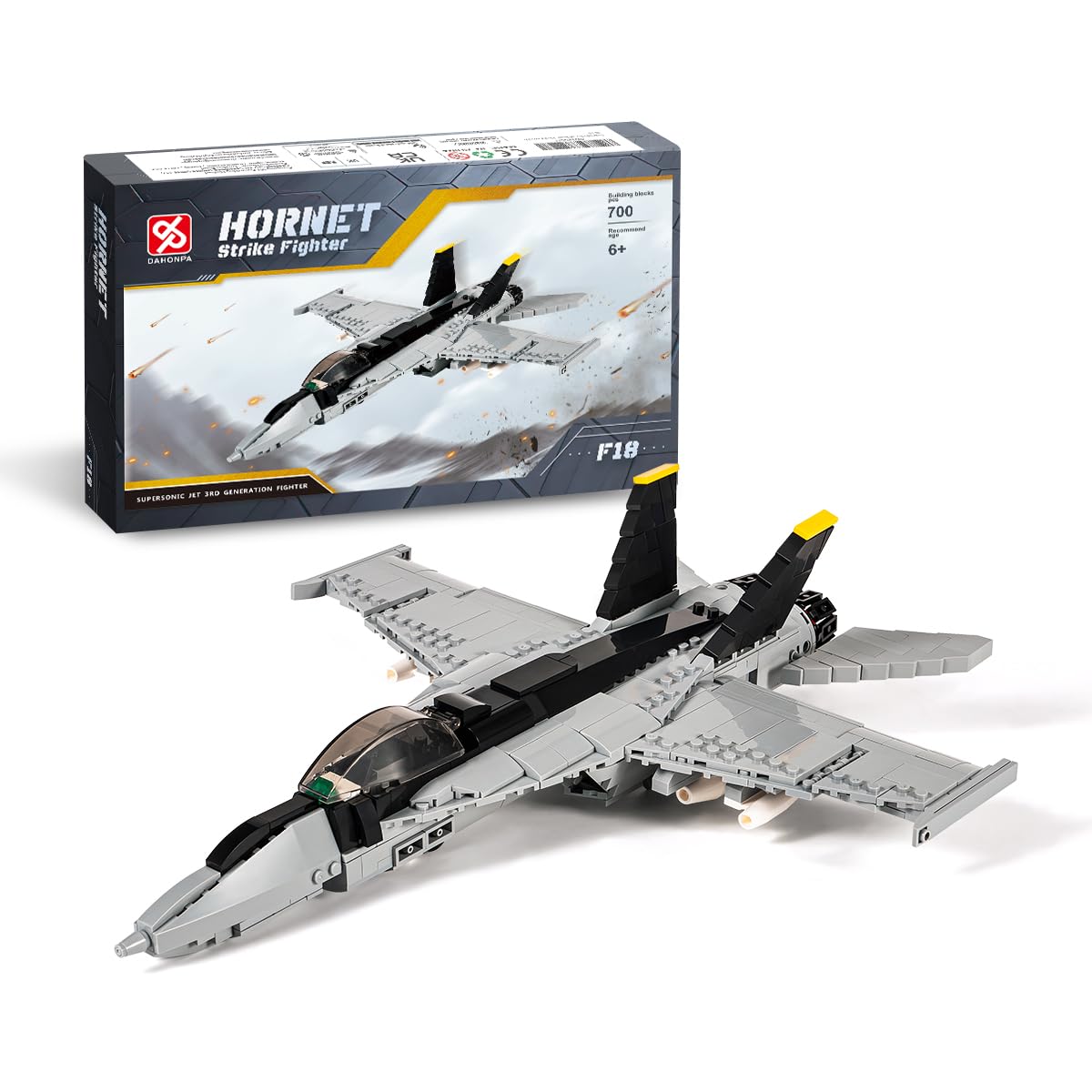 DAHONPA F-18 Bumblebee Fighter blocks for creative play and fine motor skill development