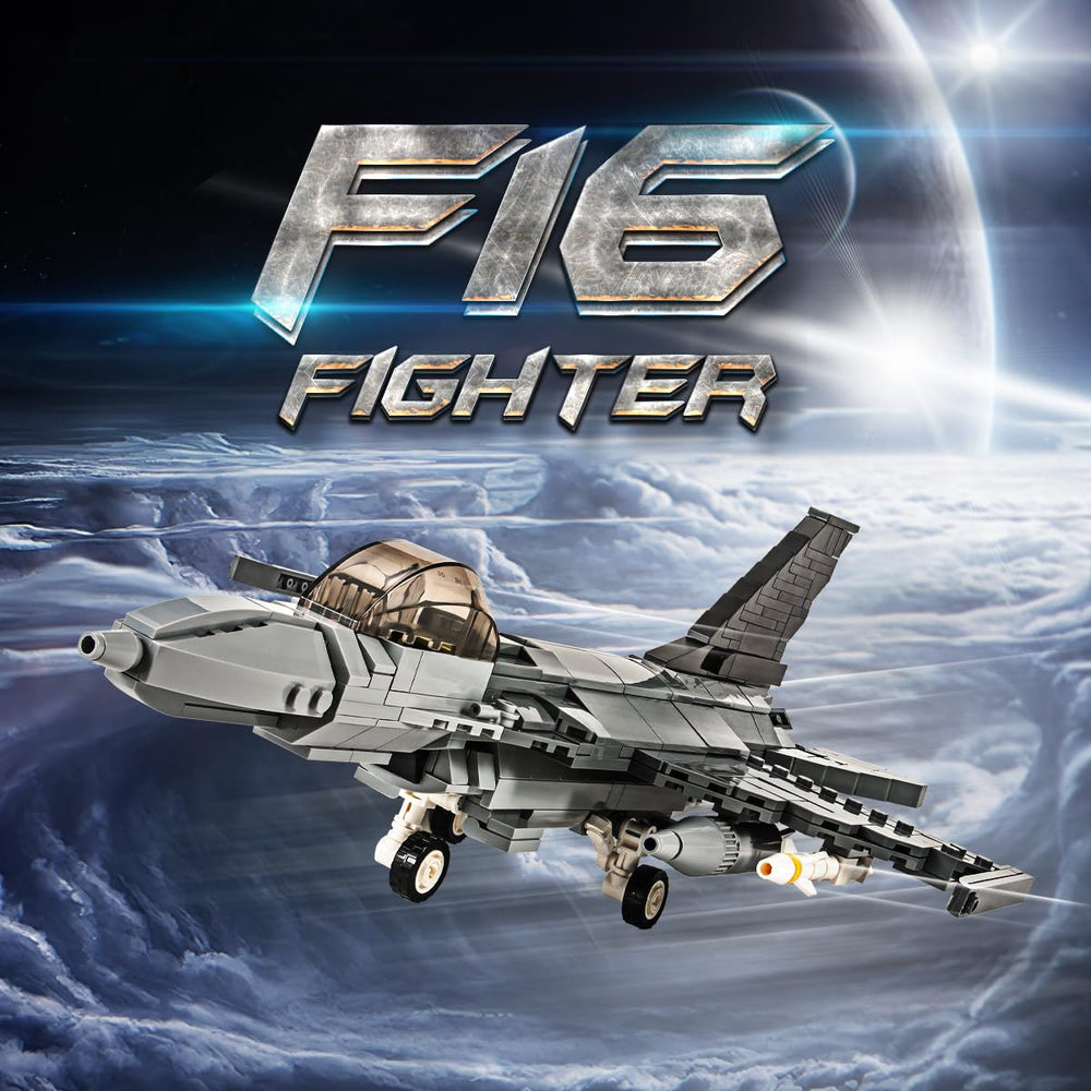 DAHONPA F-16 Fighting Falcon collectible blocks for display shelf.