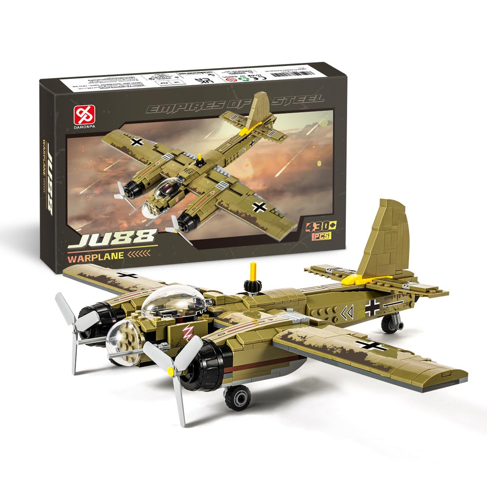 DAHONPA JU88 bomber plane model pieces ready for assembly and display.
