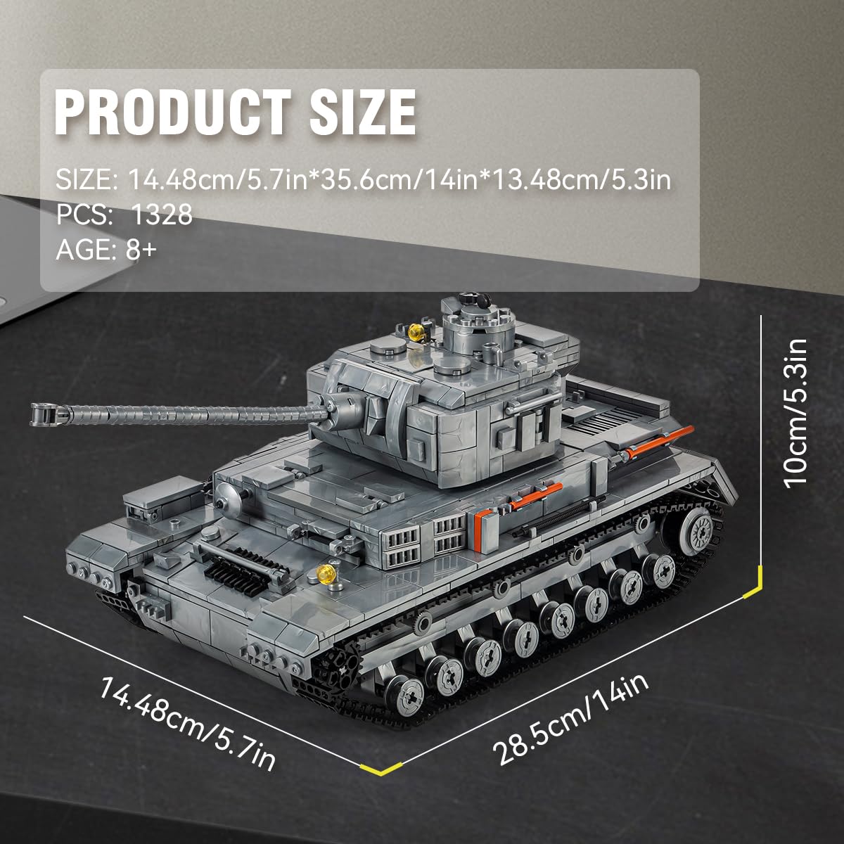 DAHONPA Panzer-IV tank figures included for storytelling play.
