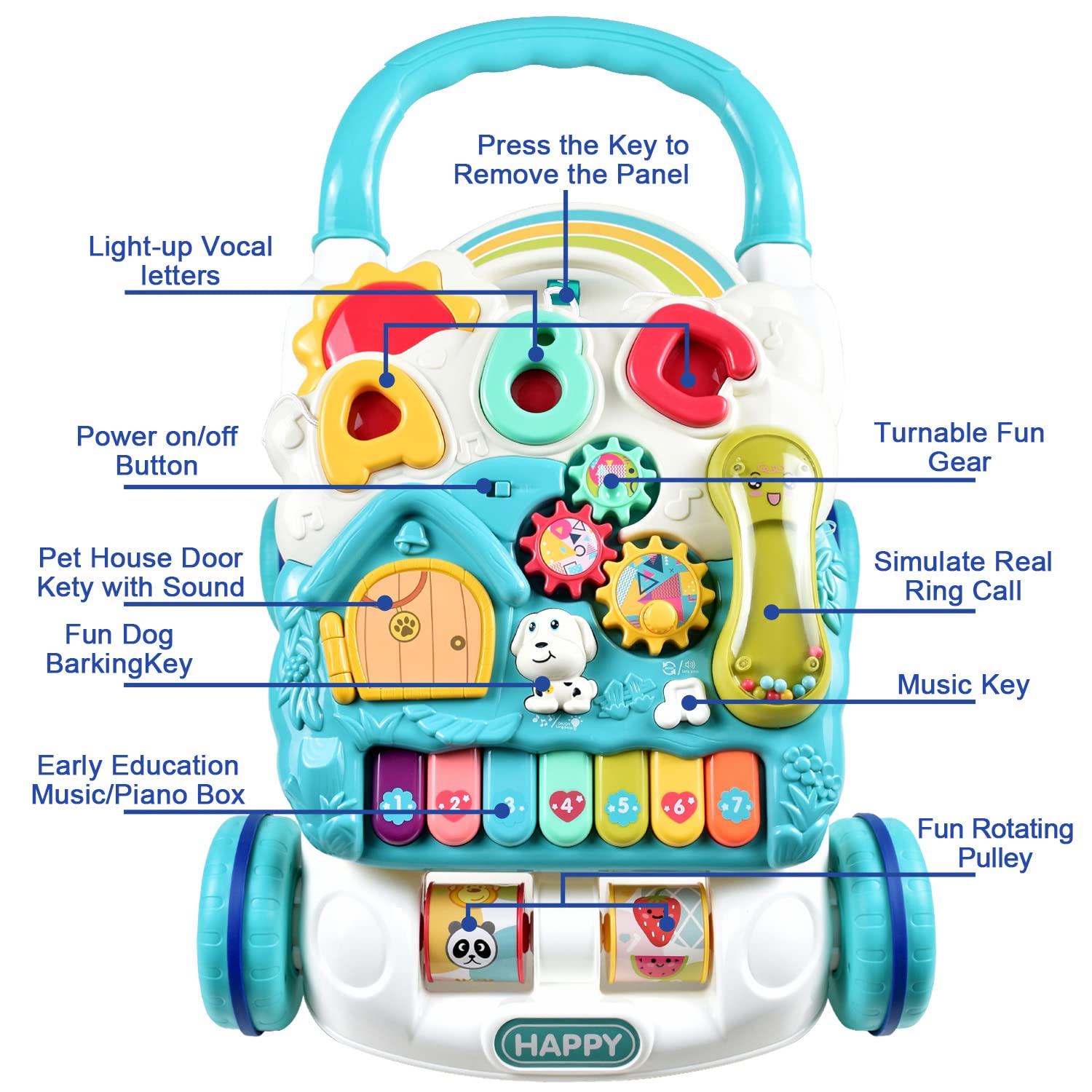 Dahuniu three-in-one activity panel detachable for portable learning.