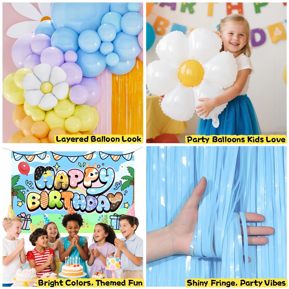 Daidle cartoon-theme kit assembles into a cohesive celebration setup.
