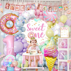 Daidle complete decor pack on a party display for effortless setup