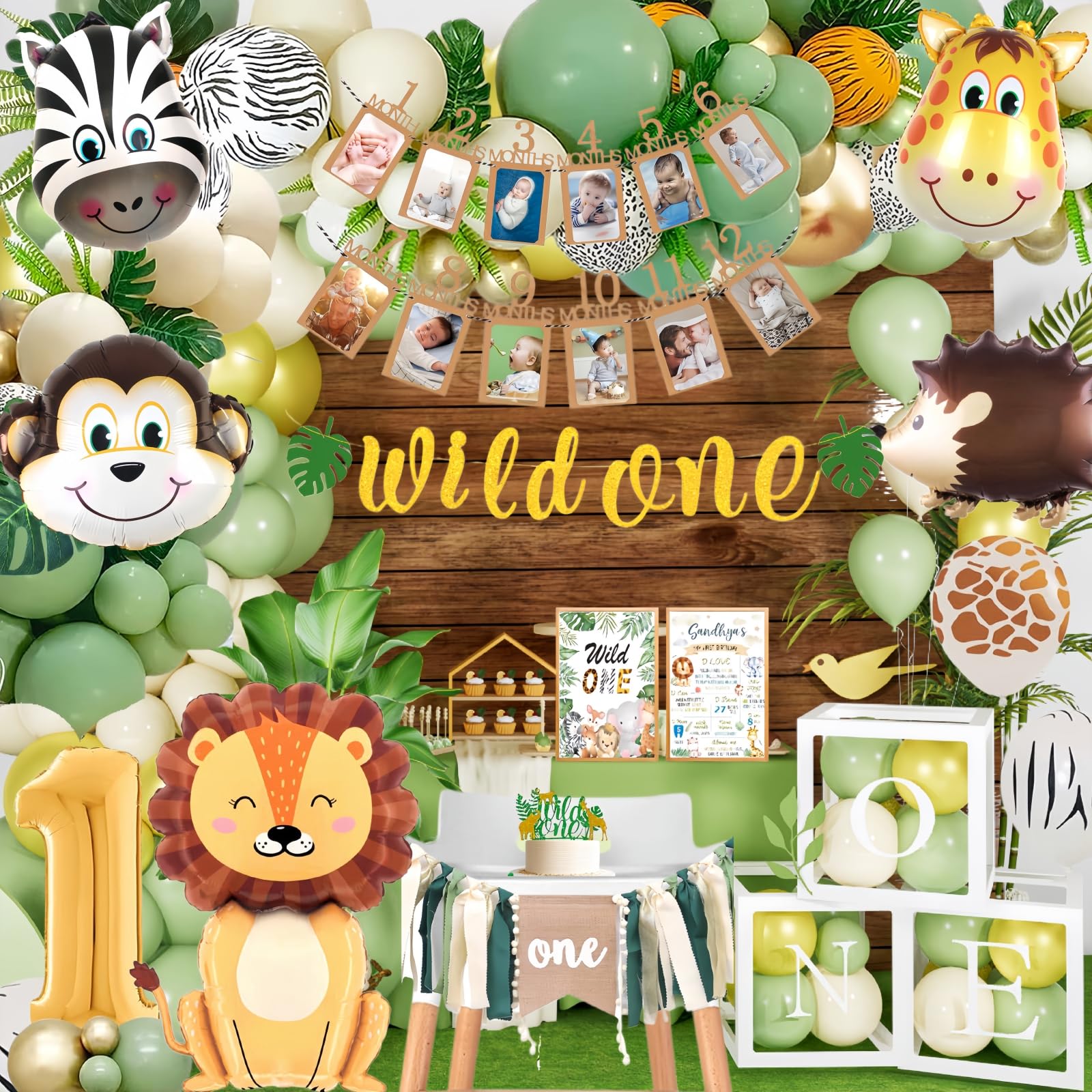Daidle safari backdrop scene creates immersive jungle ambiance for guests.