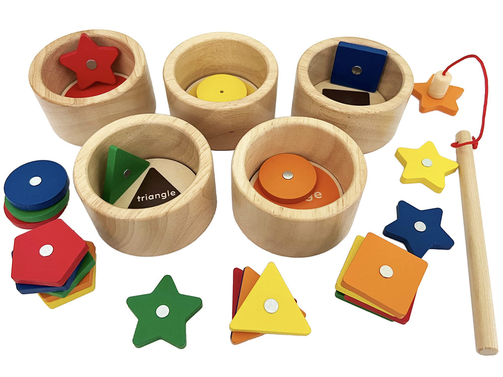 Dailyfunn fishing game pole engages tiny hands, building hand-eye coordination.
