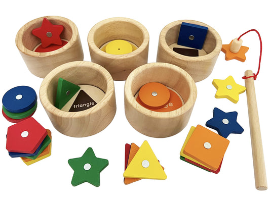 Dailyfunn fishing game pole engages tiny hands, building hand-eye coordination.