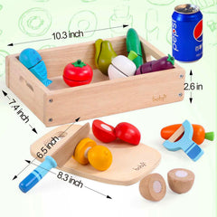 Dailyfunn wooden pretend food potato; chunky form eases handling and stacking