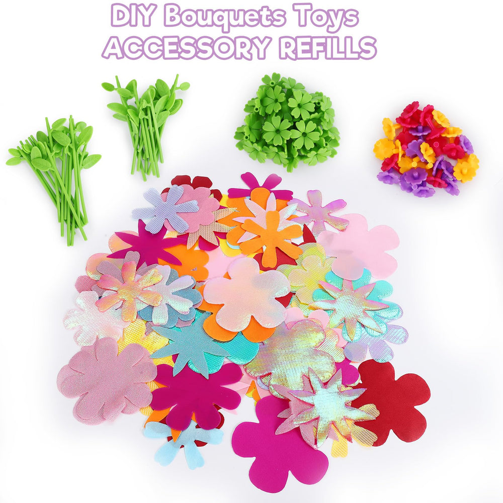 Daisred accessories refill centers provide vibrant focal points for home bouquets.