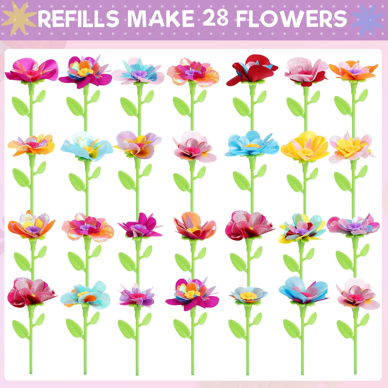 Daisred accessories refill sepals-and-stems enable versatile, reusable flower crafting.