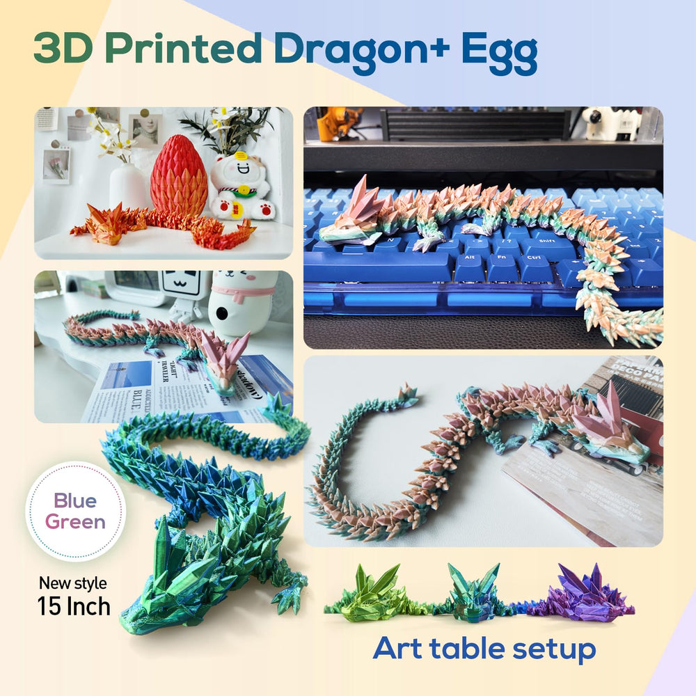 Dak Haan Poseable crystal dragon with flexible joints for dynamic poses.