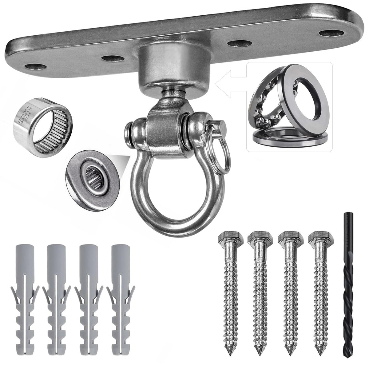 Dakzhou heavy duty swing hanger base with mounting holes for secure ceiling installation.
