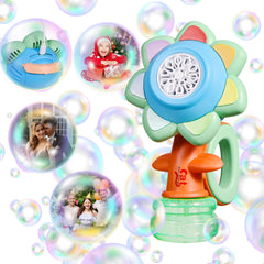 Dali Energy Cat Sunflower bubble machine front view with vivid lights for outdoor fun
