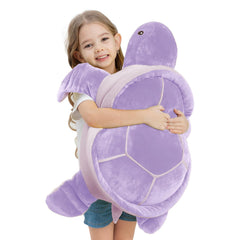 Dalmao 28-inch sea turtle plush, soft and cuddly for playtime.