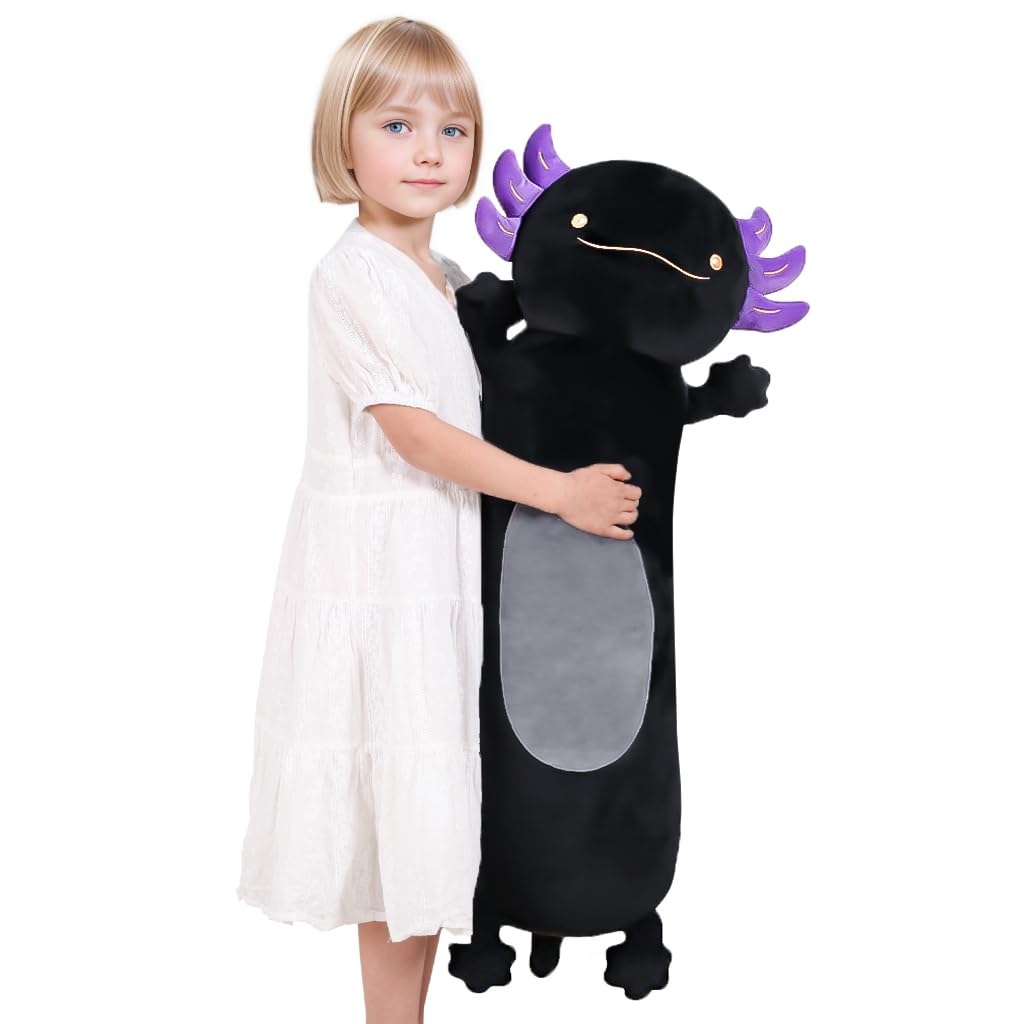 Dalmao 36-inch giant black axolotl plush for impressive size and cuddly charm.