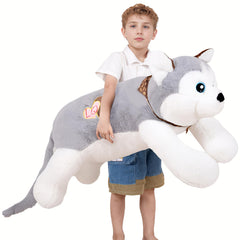Dalmao 40-inch jumbo husky plush for cuddly comfort and play.