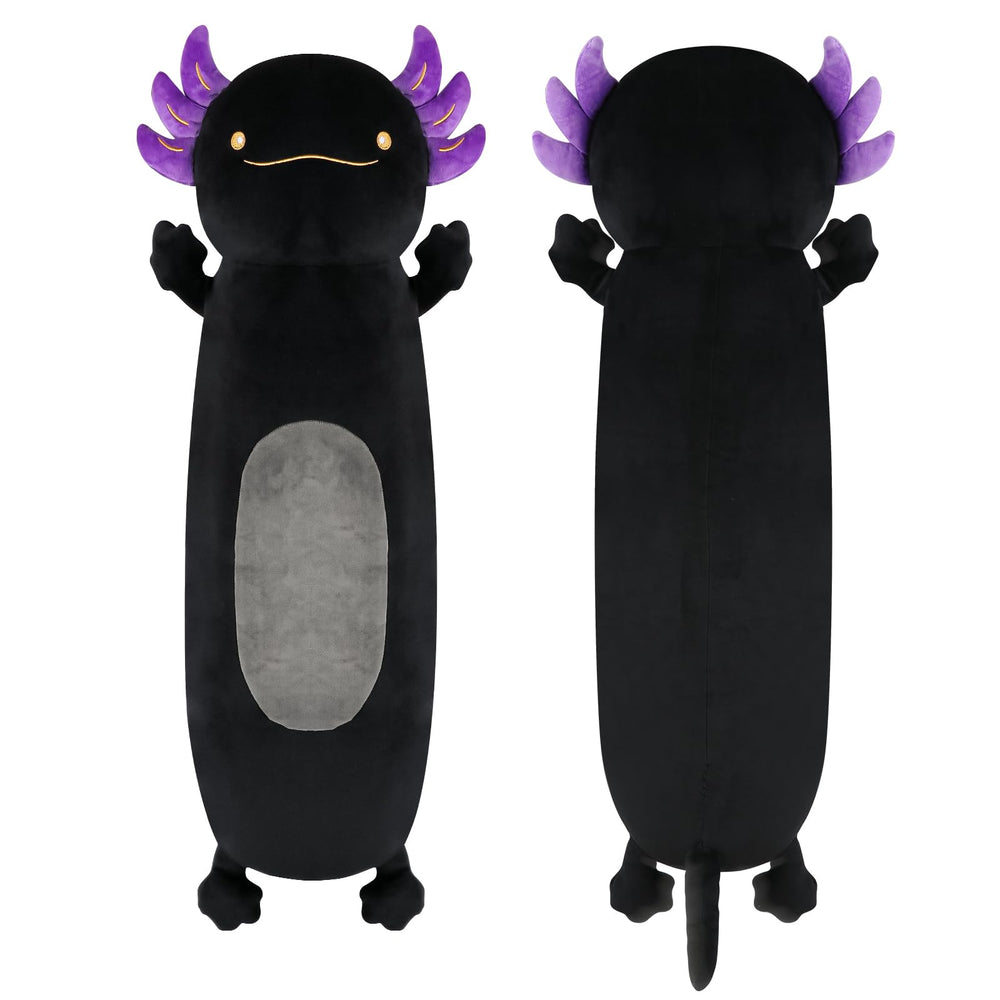 Dalmao 22-inch black axolotl plush stuffed animal for cozy hugs