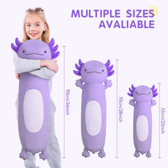 Dalmao axolotl plush with stitched detail showing durability and softness