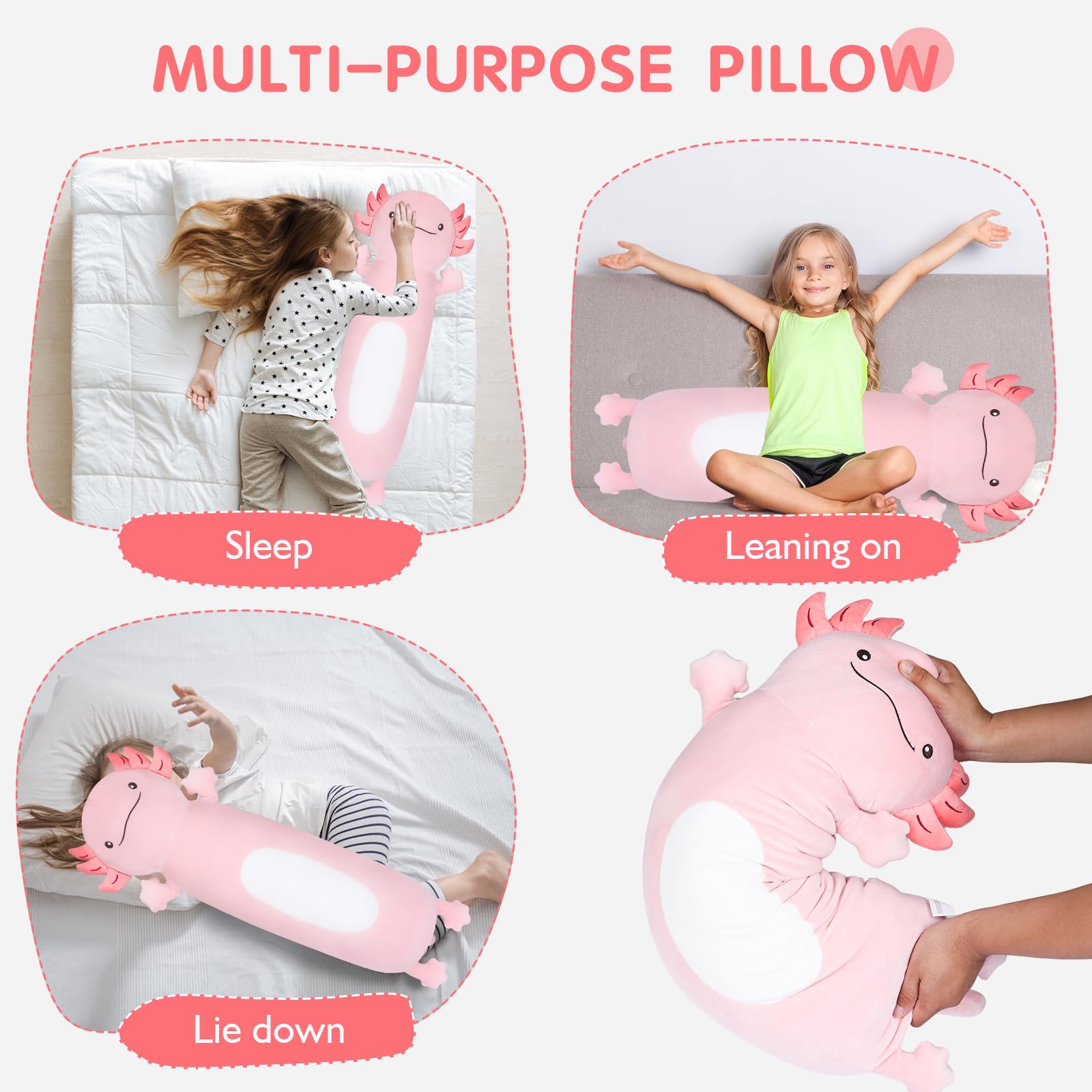 Dalmao axolotl plush stitching detail demonstrates durable craftsmanship
