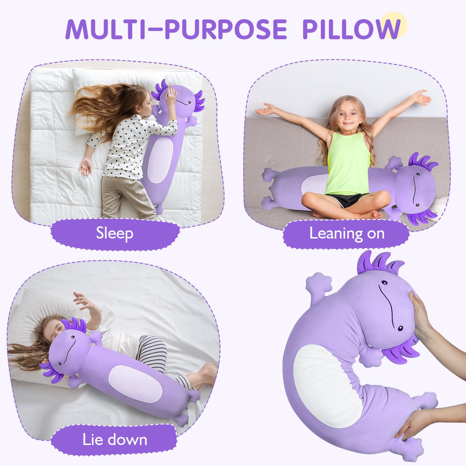 Dalmao plush axolotl pillow makes a delightful birthday or holiday gift