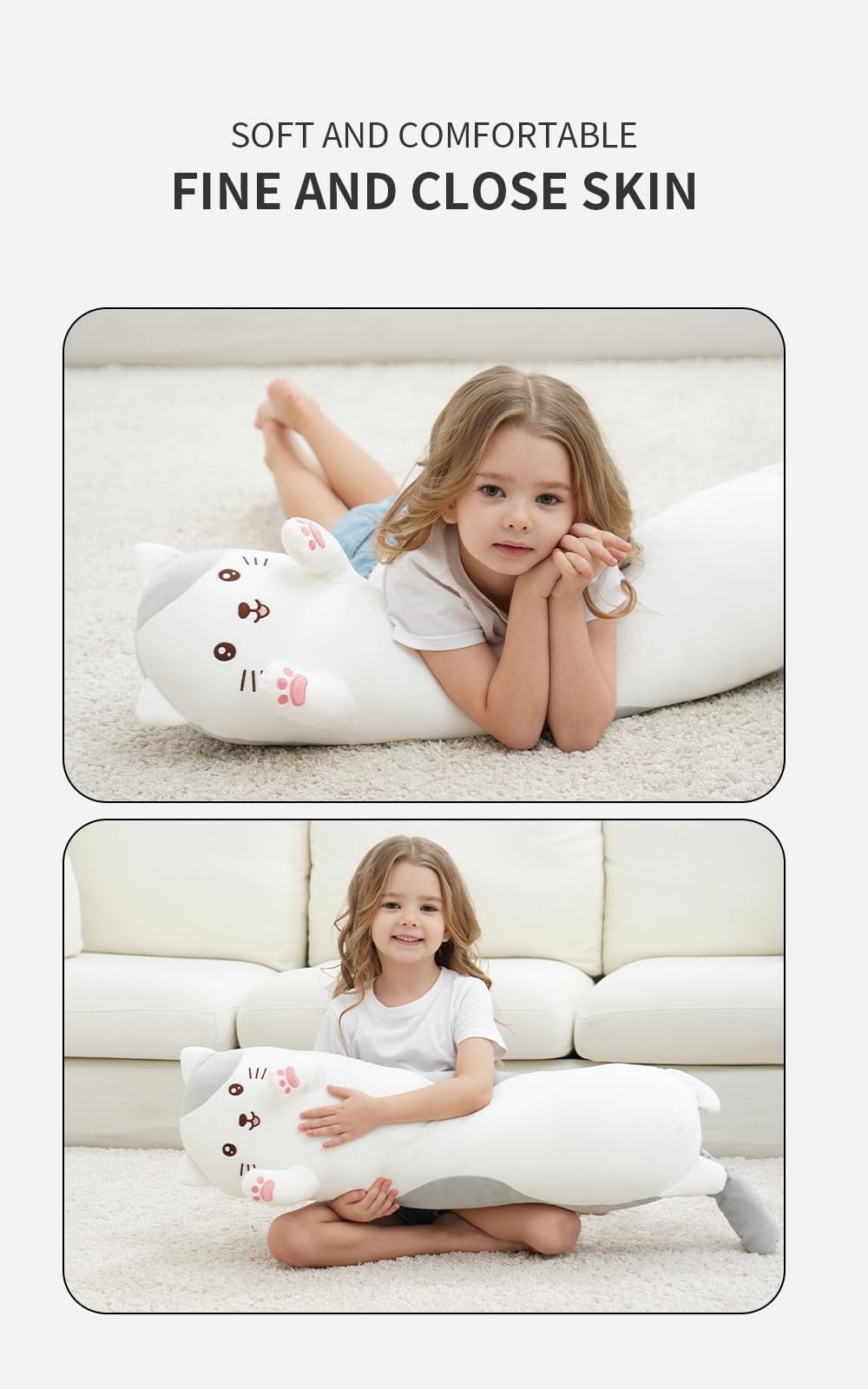 Dalmao cartoon kitten plush adds a cute decor touch to rooms.
