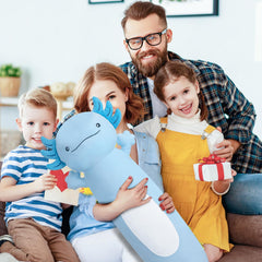 Dalmao cuddly blue axolotl soft plush enhances bedtime reading.