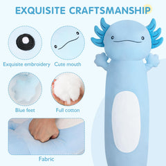 Dalmao giant blue axolotl plush toy inspires imaginative play.