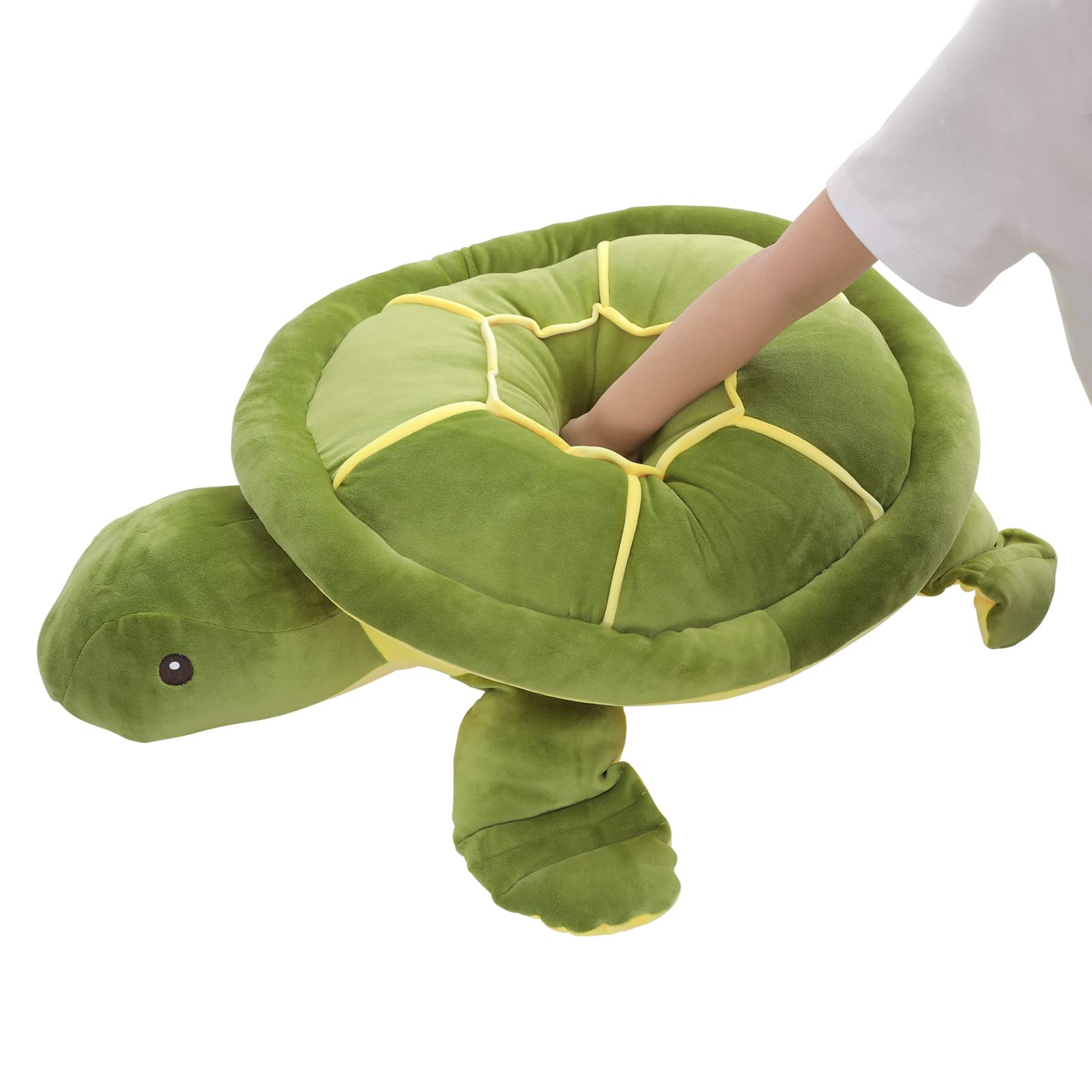 Dalmao green sea turtle plush 20-inch, a cuddly companion for kids.