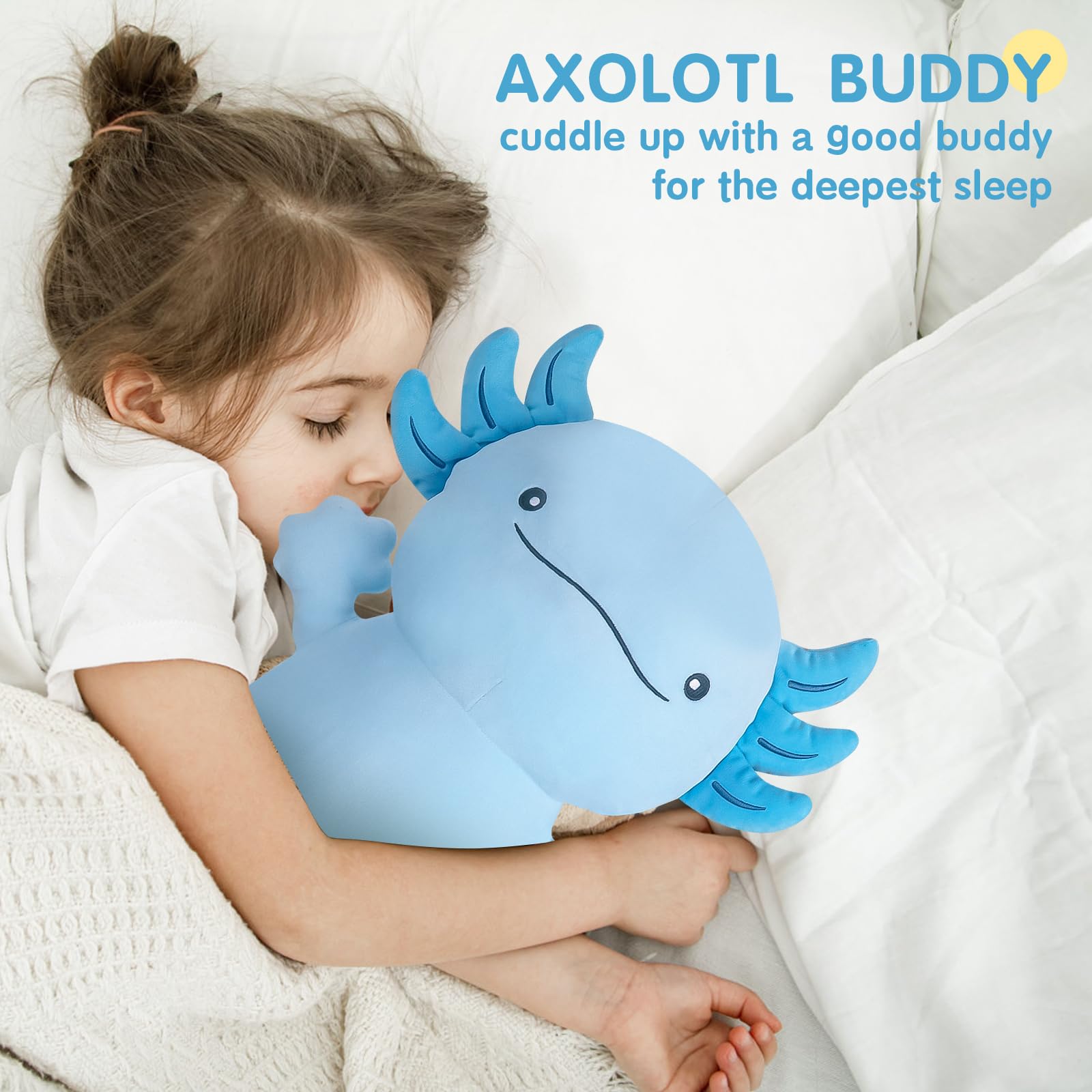 Dalmao kid-friendly blue axolotl plush for safe play.