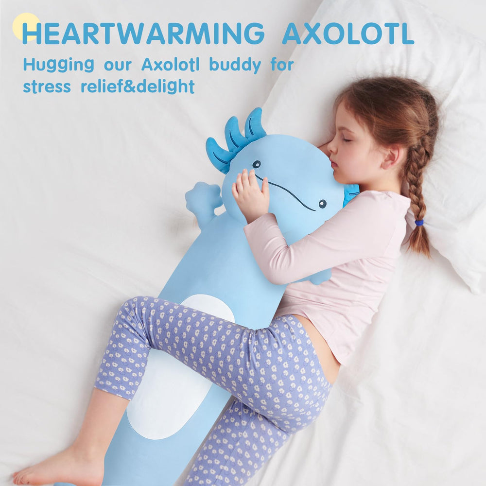 Dalmao machine-washable blue axolotl plush stays fresh easily.