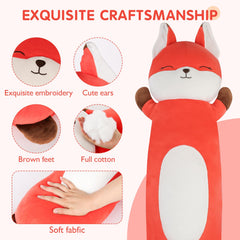 Dalmao fox plush face close-up highlighting soft fabric and huggable texture.