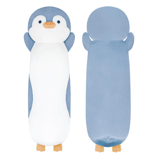 Dalmao penguin pillow full body in cozy setup for soft cuddling.