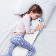 Dalmao penguin kids room scene underscores gift-worthy cuddly companion.
