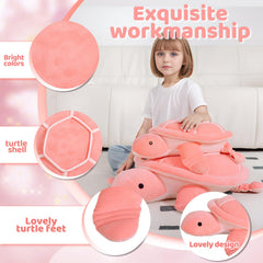 Dalmao pink shell sea turtle plush highlights lifelike details for imaginative play.